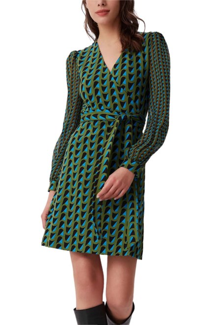 Dress Dvf Gala Dress DVFDW3Q018WVGMK B2398 wave geo l/mid khaki