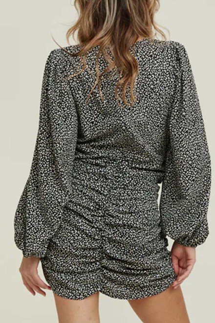 Dress Selma Dress RUT-22-04-58 black leo print