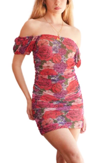 Dress Petrel red floral