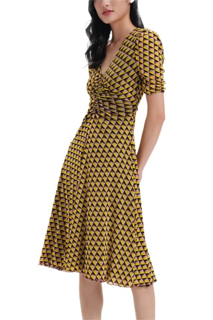 Dress Dvf Koren Reversible Dress DVFDS1R010ABGYY astran med bk/feb geo yoke ye