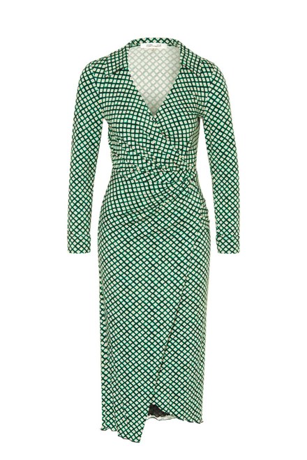 Dress Dvf Palmira Dress DVFDW1R015PCSIG painted cube sm indian green