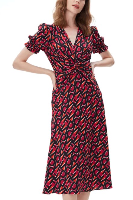 Dress Anaba S/S DVFDS2R042DSMSB C0051 stamp med shocking beet