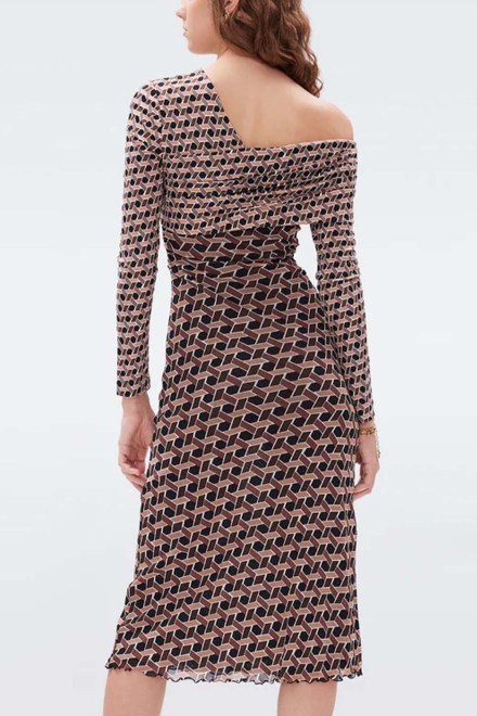 Dress Leia DVFDL3R018WGLMC C59 wave geo lg camel/med camel