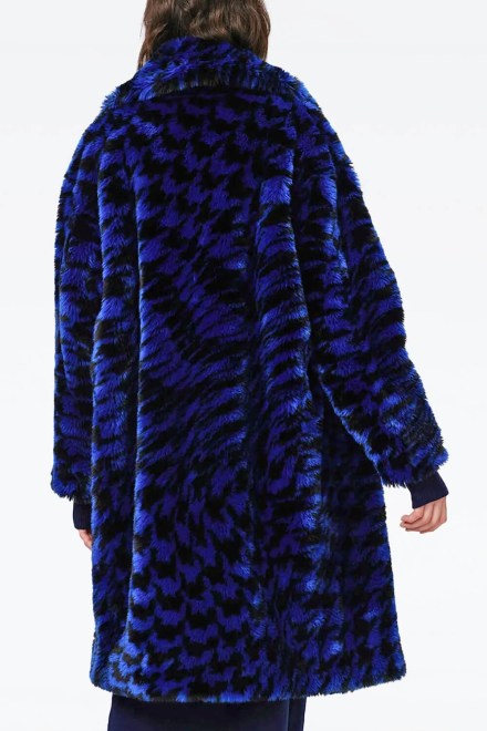 Fur coat Arwen DVFNF3S002HSRBU C7580 houndstooth royal blue
