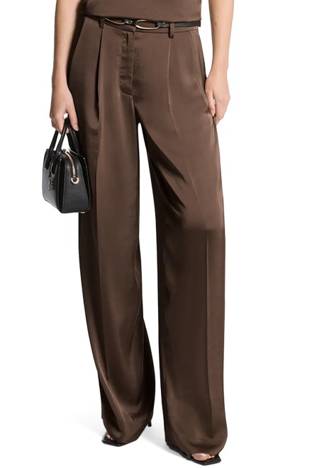 Παντελονα Satin Wide Leg MT530VRAYJ 201 chocolate