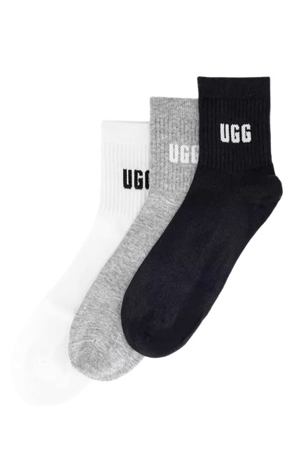 Socks (Pack of 3) Quinlin Logo Quarter 1181412 000M nimbus/grey heather/black