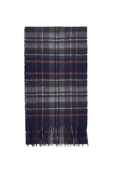 Scarf New Check Tartan USC0137 ny95 navy/dark ginger