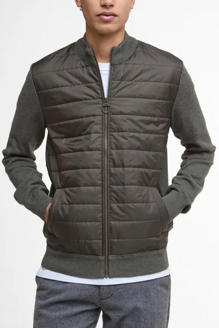 Cardigan Essential Carn Baffle Zip Through Knitted Jumper MKN1104 ol51 olive