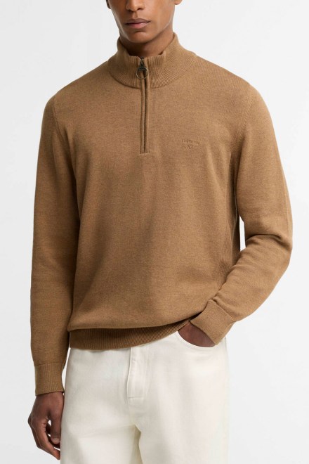 Πουλοβερ Cotton Half Zip MKN1074 sn31 sandstone