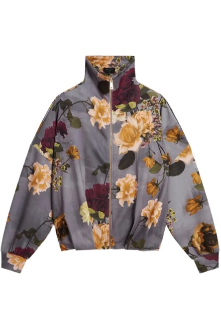 Jacket Elvae Floral Printed Scuba 285678 dk-grey