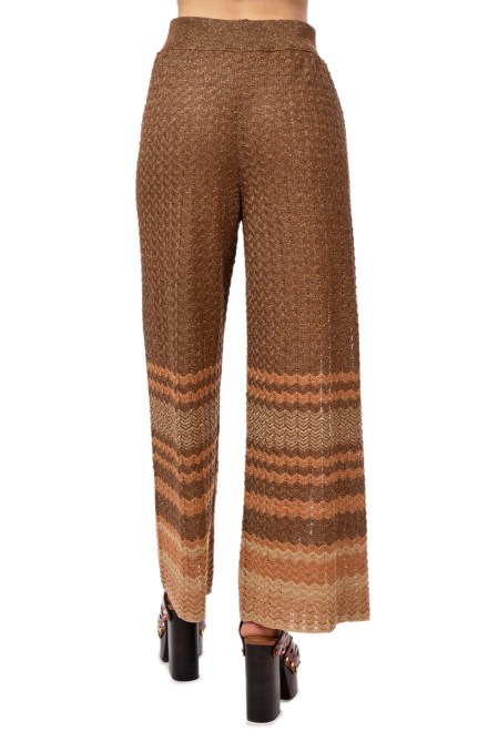 Pants Lurex Zig-Zag Cropped SS64123K 1058 tan gold-summer camel-bronze