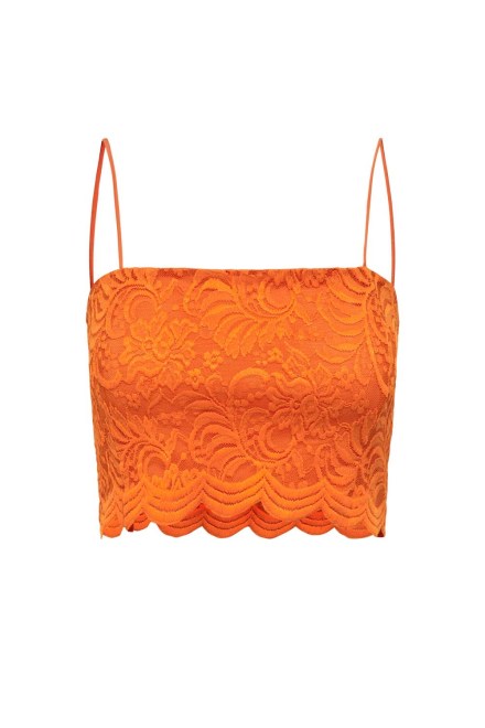 Top Onlalba S/L Short Lace Top Jrs 15291450 16-1359 TCX orange peel