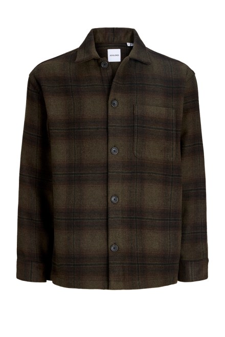 Shirt Jjesoho Ollie Overshirt 12300017 19-0515 TCX olive night