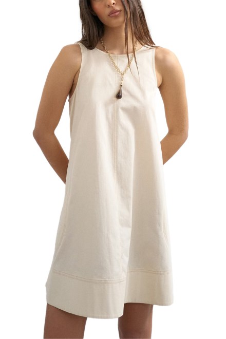 Dress Tsmary Contrast Smock Mini 31001697 14-6408 TCX abbey stone