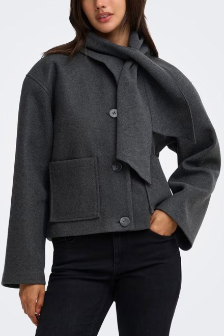Jacket Onlcarrie Scarf 15382557 BS000088 dark grey melange