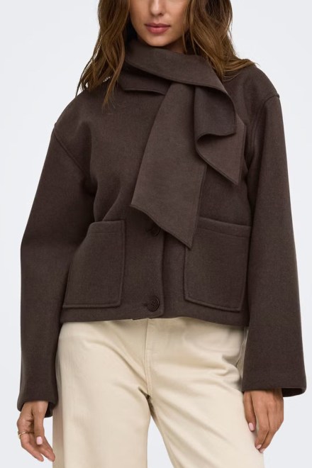Jacket Onlcarrie Scarf 15382557 19-0913 TCX hot fudge