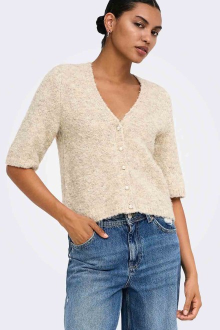 Cardigan Onlbouble Ss V-Neck Button 15374815 14-1106 TCX peyote