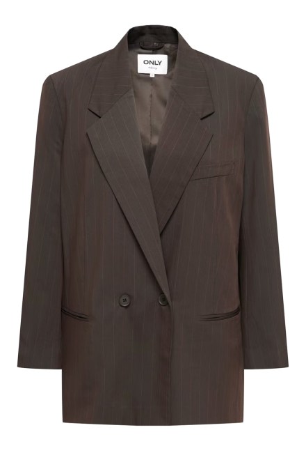 Blazer Onlalden L/S Ovs Pinstripe 15384928 19-1106 TCX mole