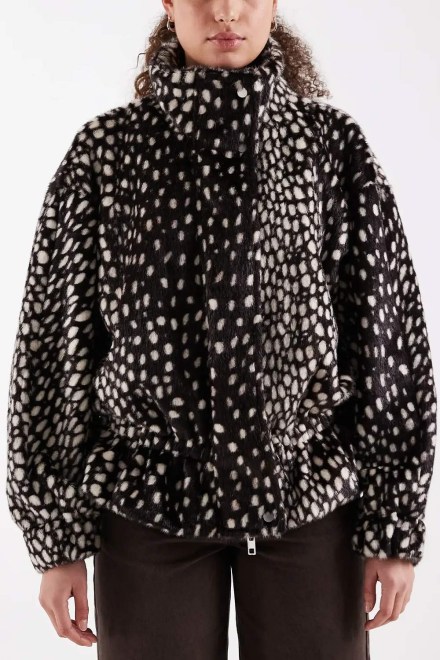 Jacket Tsgail High Neck Cinch 31002120 19-0912 TCX chocolate brown