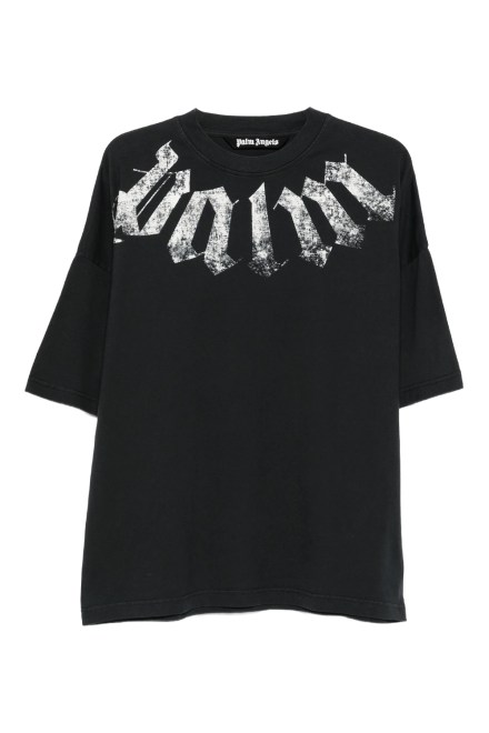 T-Shirt Big Neck Logo Loose PAMAA003JR001-1003 black-off white