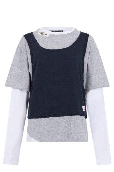 Μπλουζα S75GD0534DTJ021 961 blue navy/grey melange/white