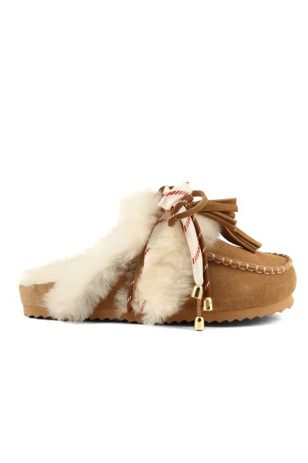 Slippers Furry Sabot Real Sheepskin COC.HC.SHSLOFI04 tan