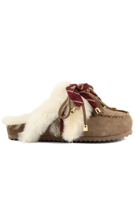 Slippers Furry Sabot Real Sheepskin COC.HC.SHSLOFI04 tau