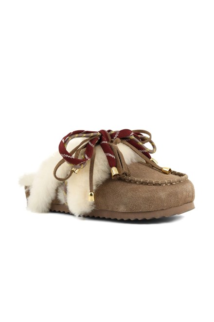 Slippers Furry Sabot Real Sheepskin COC.HC.SHSLOFI04 tau