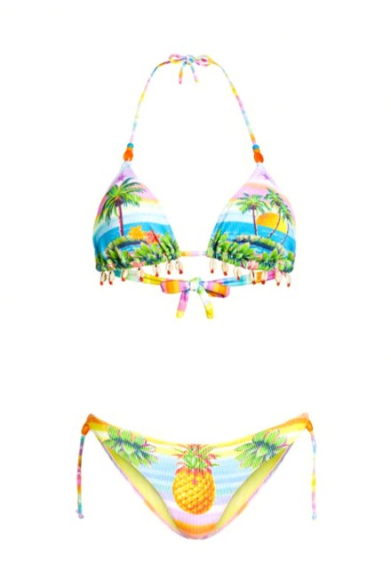 Swimwear Ribbed Sliding Triangle, Sliding Brief Hawaii Print PC080SC-097 day