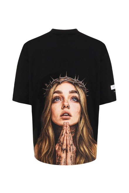 T-Shirt Faces Print Oversize MW093020798 black