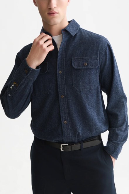 Shirt Denim Flannel Relaxed Fit Overshirt 183719 410 indigo