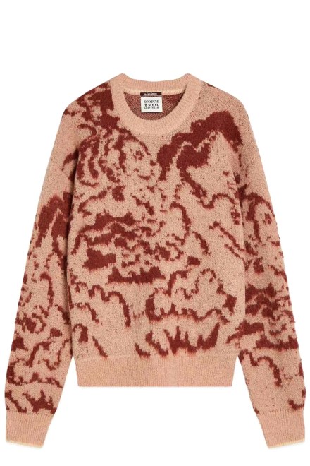 Πουλοβερ Fuzzy Jacquard Relaxed Fit U9B01789T 611 clouds red