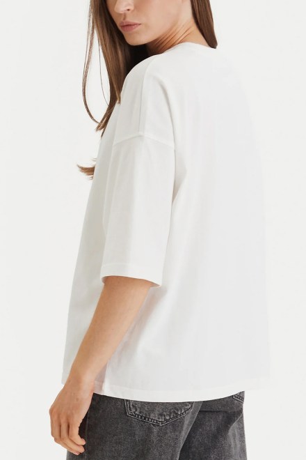 T-Shirt Ss Woven Label Oversized LV047D204G YAA bright white
