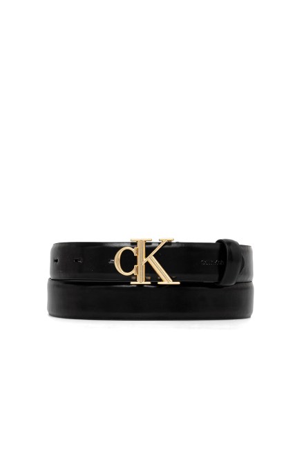 Ζωνη Round Ck Buckle Smooth LV04F7074G YIH black/antique light gold