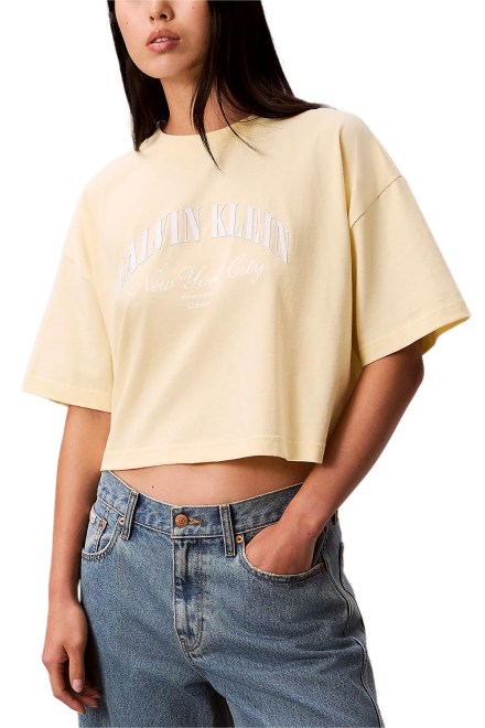T-Shirt Ss Cropped Boxy Heritage Crest LV047F813G ZRK pear sorbet