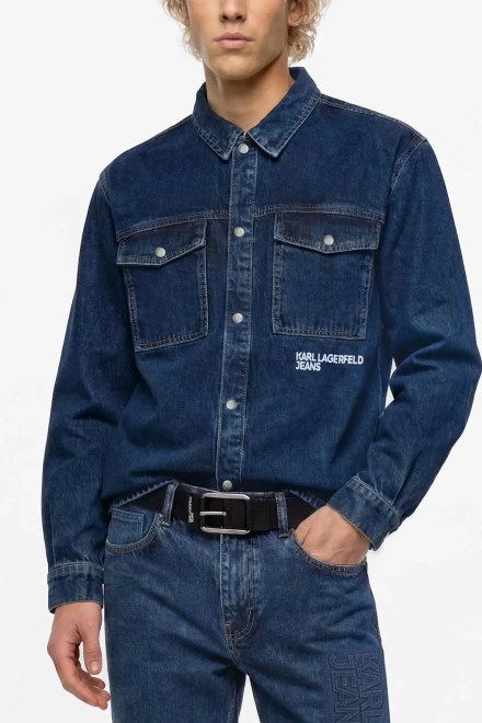 Πουκαμισο Klj Logo Denim Overshirt B4M16004 1nb visual washed blue
